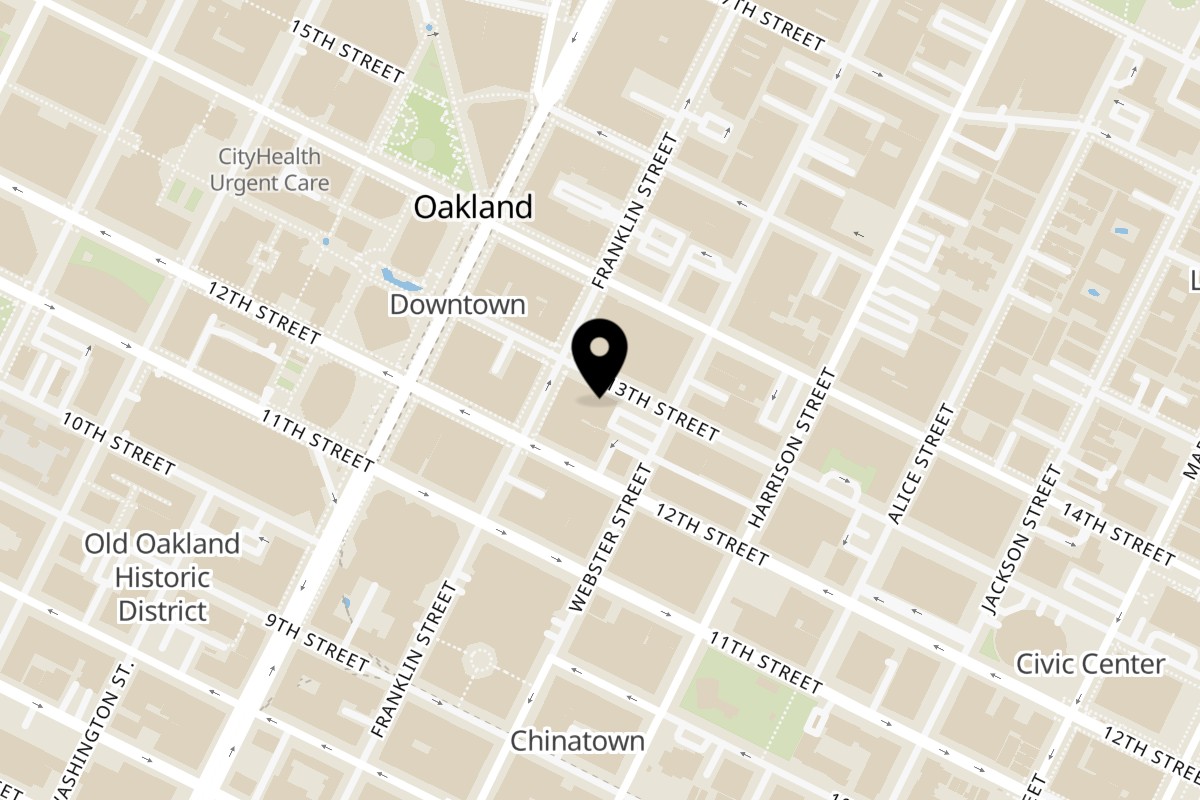 Map showing the location of ID Cafe ID Cafe - Oakland on 375 13th Street in Oakland
