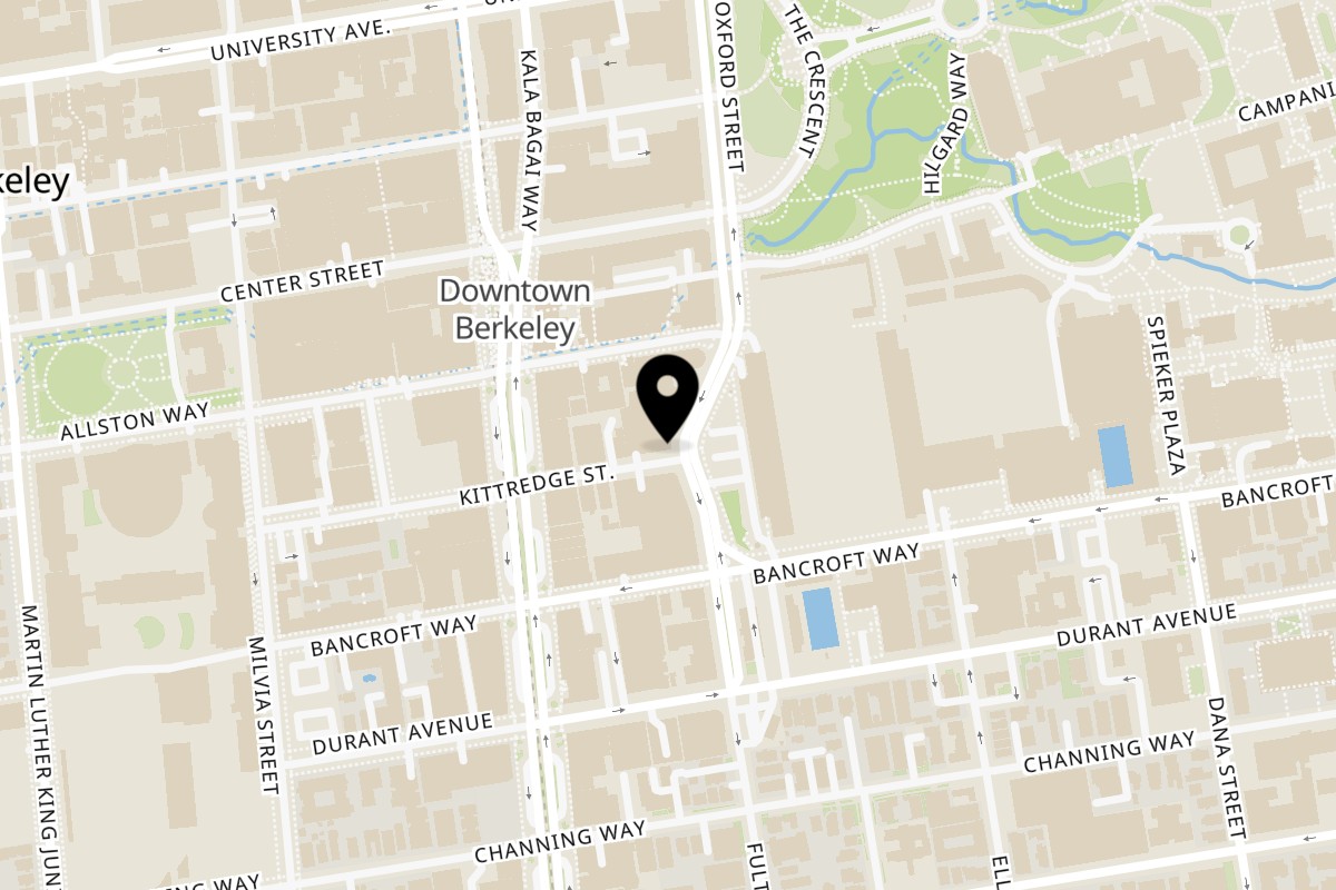Map showing the location of ID Cafe ID Cafe - Berkeley on 2177 Kittredge St in Berkeley